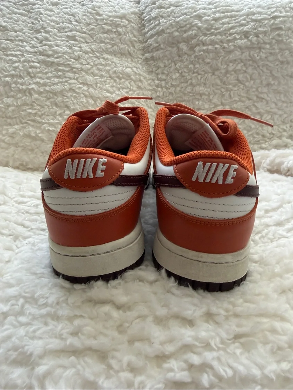 Nike Orange, White and Dark brown Low-Top Sneakers